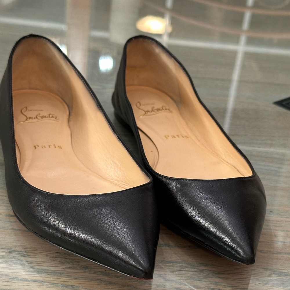Christian Louboutin Black Pointed Flats - Picture 3 of 14